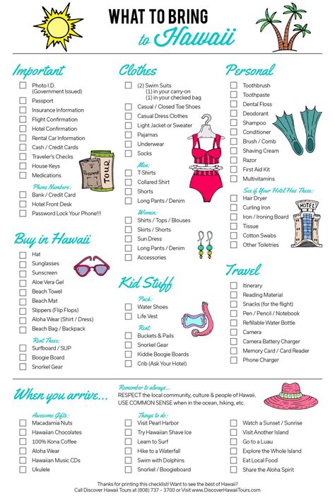 12 Hawaii packing lists, printables and outfits to wear - summervacationsin.com | Hawaii packing ...