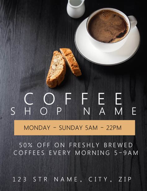 Coffee Shop Restaurant Flyer template | PosterMyWall