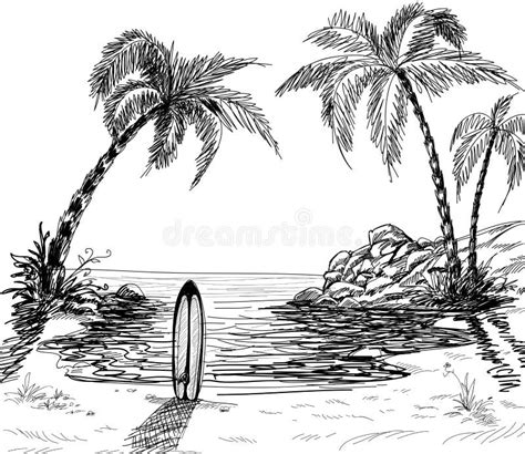 Seascape Pencil Drawing Stock Images - Image: 19977014