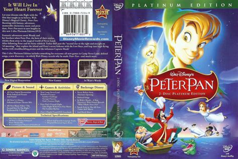 Peter Pan Platinum Edition (1953) FS R1 - Cartoon DVD - CD Label, DVD ...