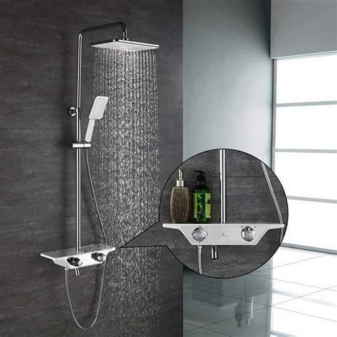 3-Function Homelody Thermostatic Shower System with Shelf Cheap Sale