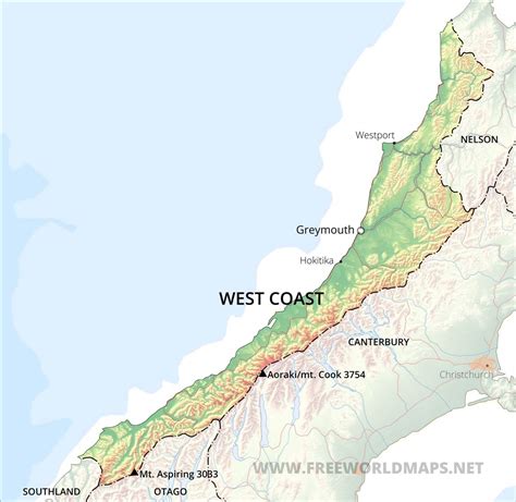 West Coast Maps, NZ