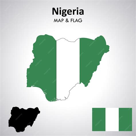 Premium Vector | Nigeria flag and map design map flag vector file