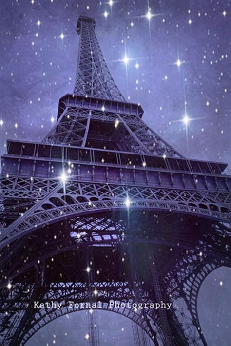 Paris Photography Sparkling Eiffel Tower Stars Lavender