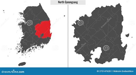 North Gyeongsang Region Location Within South Korea 3d Isometric ...