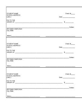 Editable Pretend Checks and Bank Ledger for Classroom Economy | TPT