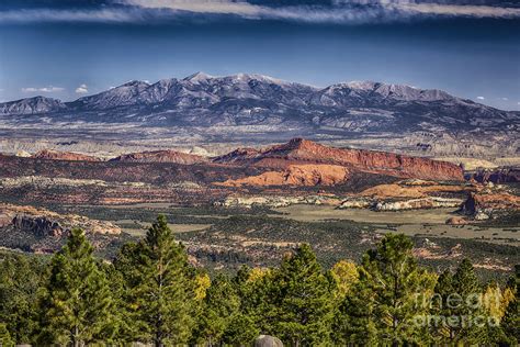 Red Rock Cliffs And The Henry Mountains Hdr Photograph by Mitch Johanson