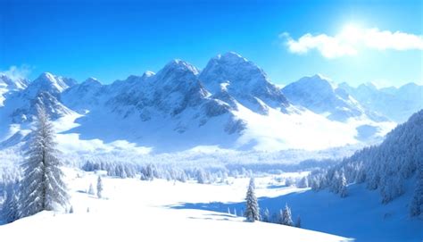 Premium AI Image | amazing Snowy Winter Panorama of Covered Mountains ...