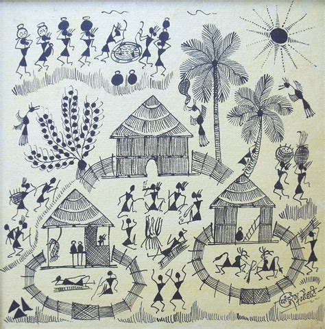 Warli Painting Warli Art Tarpa Dance Folk Dance Indian Traditional – NBKomputer