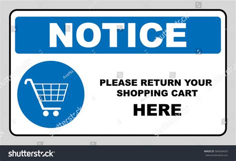 Return Your Shopping Cart Here Notice Stock Vector (Royalty Free) 584264635