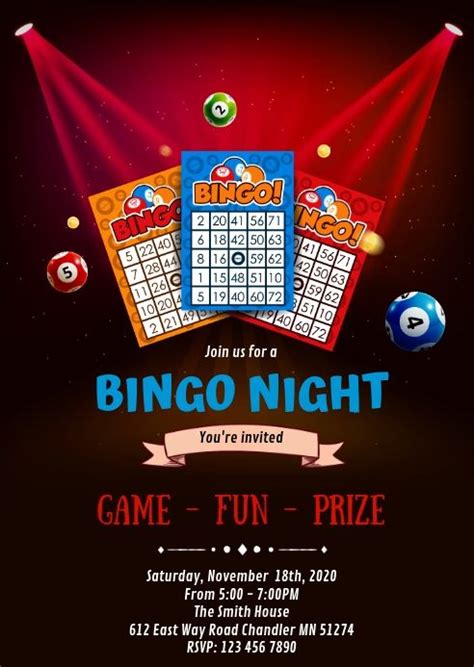 Bingo night party invitation | Promotional flyers, Event flyer templates, Social media graphics