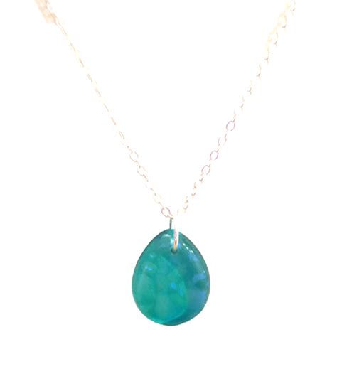 Blue Green Dichroic Glass Teardrop Necklace - Walmart.com