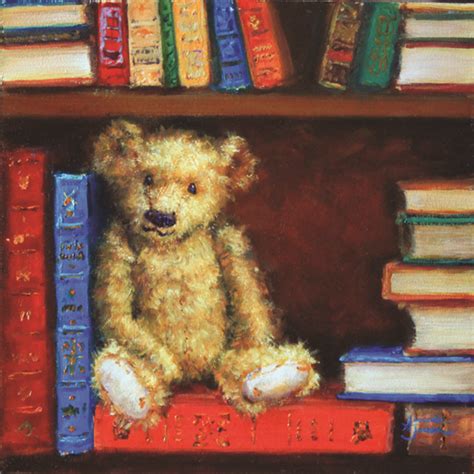 square Card Bertie the Library Bear | The Teddy Bear Gallery