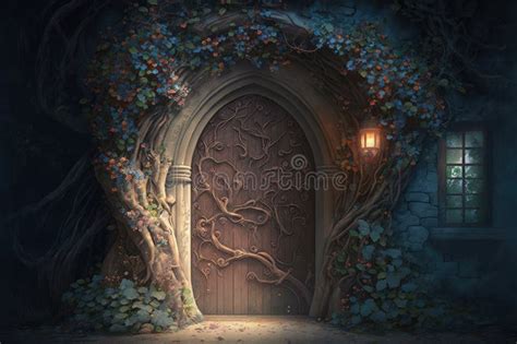 A Mysterious and Magical Doorway, Worthy of the Most Epic Fantasy Setting Stock Illustration ...