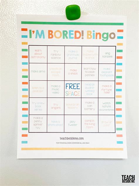 I'm Bored Bingo- Educational Things to Do When Bored - Teach Beside Me