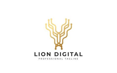 Lion Digital Logo Template #232295 - TemplateMonster