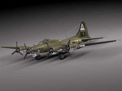 Boeing B-17 Flying Fortress Bomber 3D Model by SQUIR