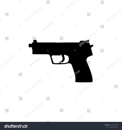 Vector Gun Black Silhouette Stock Vector (Royalty Free) 1356770249 ...