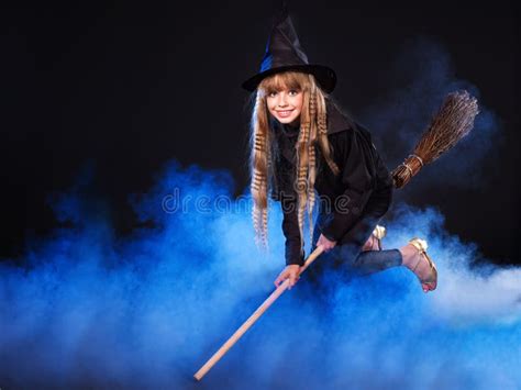 Witch Flying on Broomstick. Stock Image - Image of holiday, besom: 21533929