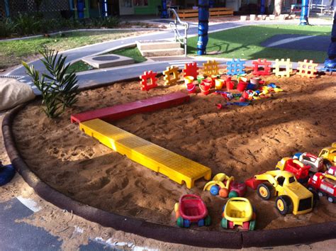 Sandpit set up | Childcare outdoor, Childcare outdoor environments, Outdoor activities for kids