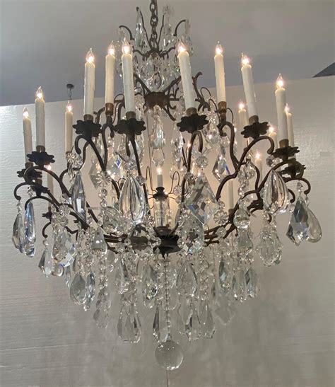 French Bronze Crystal Chandelier For Sale at 1stDibs