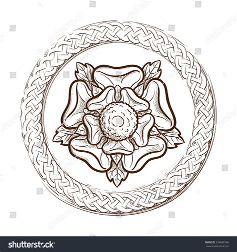 Tudor Rose Circular Celtic Frame Traditional Stock Vector 334689146 ...