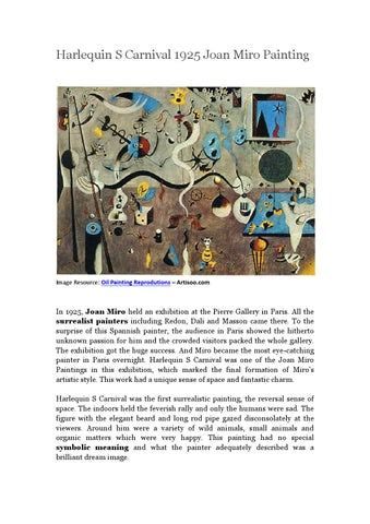 Harlequin s carnival 1925 joan miro painting by parkupton - Issuu