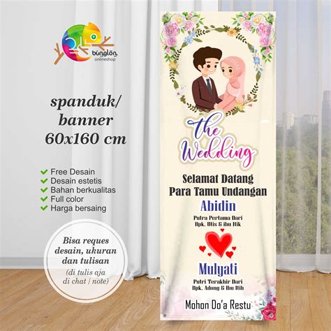 Size 60x160 Cm Spanduk, Banner Selamat Datang Tamu Undangan Pernikahan | Lazada Indonesia