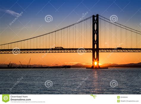 Sunset Over the Forth Road Bridge Stock Photo - Image of scotland ...