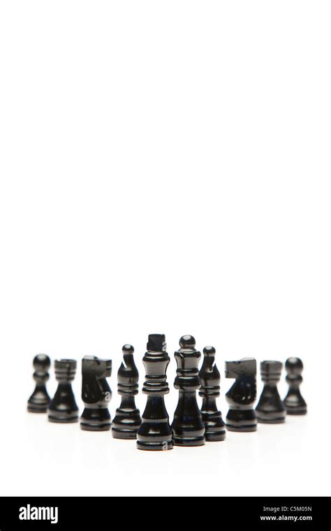 Black pieces of chess Stock Photo - Alamy