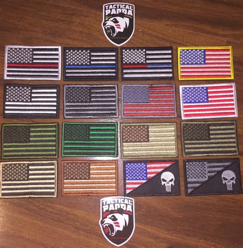 American Flag Embroidered Velcro Patch 16 Colors