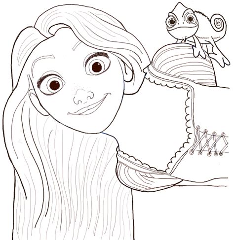 How to Draw Rapunzel and Pascal from Tangled with Easy Step by Step ...