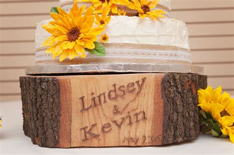 Custom, Rustic Wooden Wedding Cake Stand