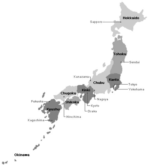 Regions Of Japan Map