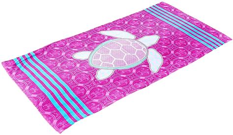 101 BEACH Summer Trendy Printed Large Beach Pool Towel - Personalization Available (Pink Turtle ...