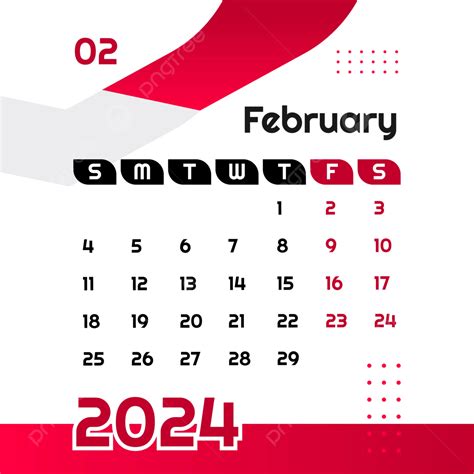 February 2024 Calendar Vector Design, February 2024, February 2024 ...