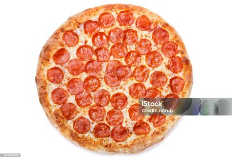 Pizza Pepperoni Isolated On White Background Stock Photo - Download ...