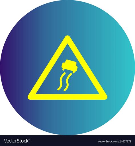 Slippery road sign icon Royalty Free Vector Image