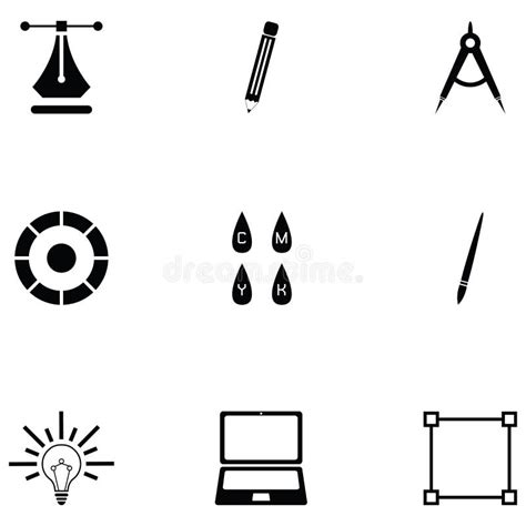 Graphic design icon set stock vector. Illustration of paintbrush ...