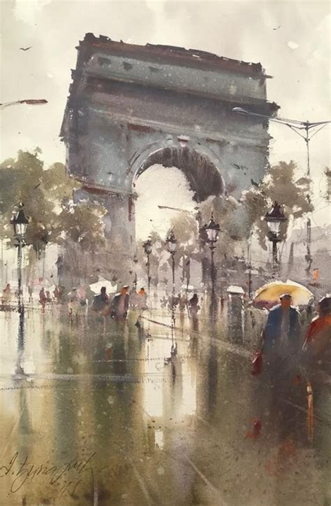 Arc de Triomphe Paris, watercolor Watercolor Painting Techniques ...