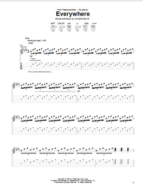 Everywhere by Fleetwood Mac - Guitar Tab - Guitar Instructor