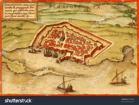 Cyprus Ancient Map Of Famagusta City Stock Photo 4955896 : Shutterstock