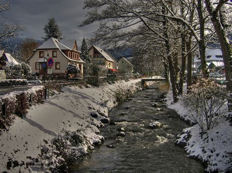 Black Forest Village Bach Glottertal House Snow - Mel's Free Online ...