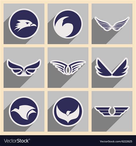 Stylish logos eagles Royalty Free Vector Image