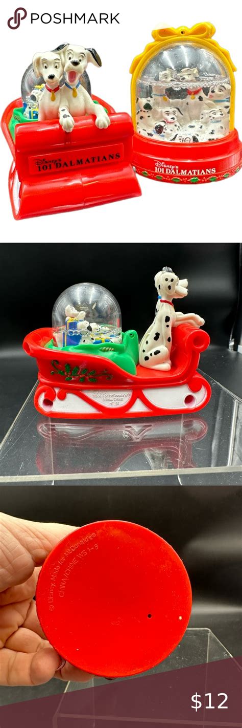 Set of 2 1990s Disney Christmas Snow globes 101 Dalmatians for ...