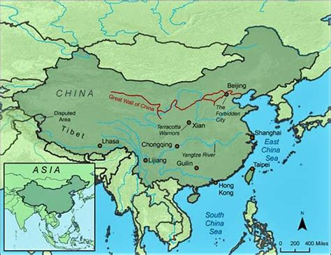 Map of the Great Wall of China | China map, Great wall of china, History