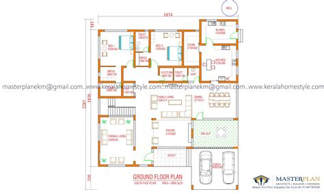 4 Bed 5000 Sq.Ft House Plan - Kerala Home Design + Kerala House Plans ...