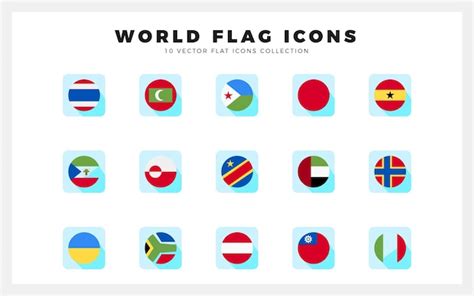 Premium Vector | 15 world flags circle icons pack vector illustration