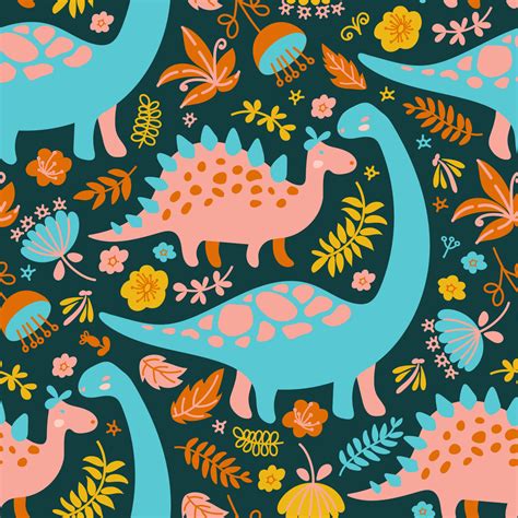 DINO COLLAGE Grunge Prehistoric Animals Seamless Pattern 20142028 Vector Art at Vecteezy