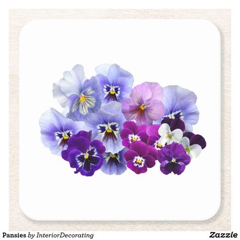 Pansies Square Paper Coaster | Zazzle | Square paper, Paper coaster ...